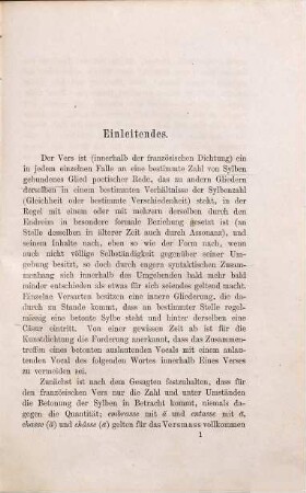 Vom französischen Versbau alter und neuer Zeit : Zsstellung d. Anfangsgründe