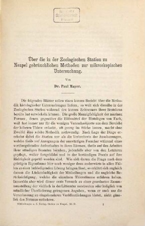 Mitteilungen aus der Zoologischen Station zu Neapel : zugl. e. Repertorium für Mittelmeerkunde. 2. 1881