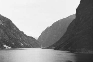 Reisefotos Norwegen. Sognefjord. Ansicht von einem Passagierschiff