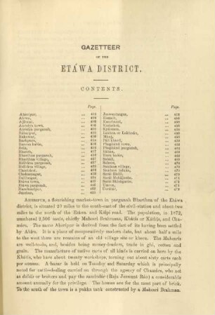 Gazetteer of the Etáwa District