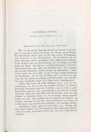 I. Begyndelsen af den første Krig (Juni-Oktbr. 1657).