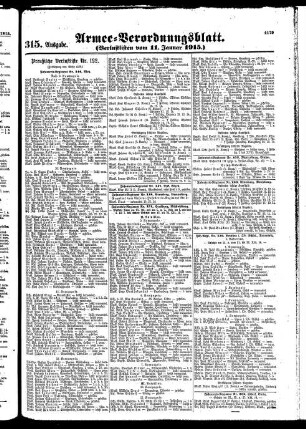 315.Ausgabe. Montag, 11. Januar 1915