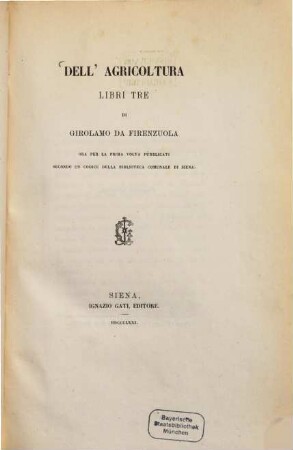 Dell' Agricoltura libri 3