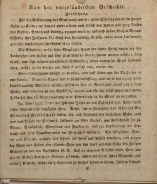 Aus der vaterländischen Geschichte.