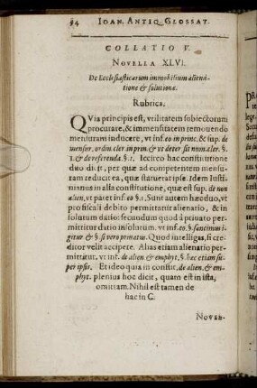 Collatio V. Novella XLVI. - LXXIII.