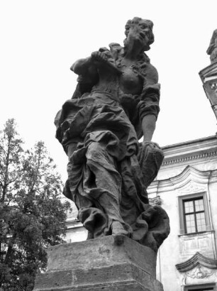 Skulptur, allegorische Darstellung: "Die Verzweiflung" (Kopie). Skulptur aus der Reihe "Die zwölf Laster"