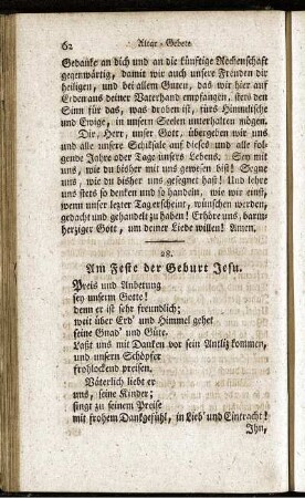 Am Feste der Geburt Jesu.