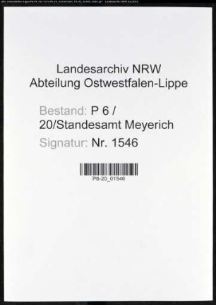 Heiratsregister Standesamt Meyrich