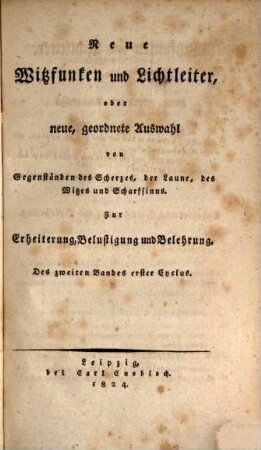 Neue Witzfunken, 8,1. 1824