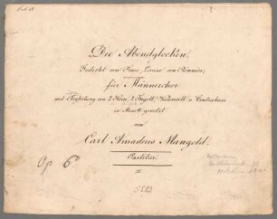 Die Abendglocken, Männerchor, Orchester, op. 6,3. - BSB Mus.Schott.Ha 5451-3