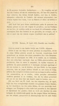 XCVIII. Bantam, 28 April 1680. Dezelfde aan dezelfde