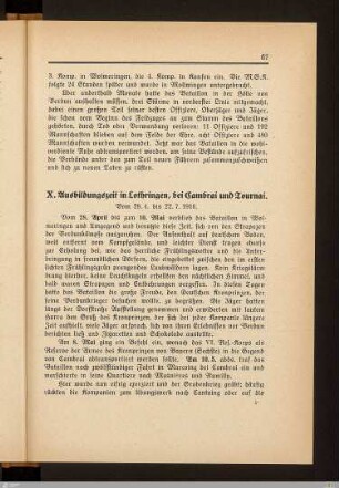 X. Ausbildungszeit in Lothringen, bei Cambrai und Tournai