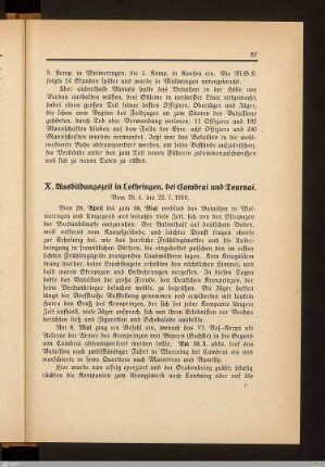 X. Ausbildungszeit in Lothringen, bei Cambrai und Tournai