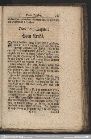 Das LVII. Capitel; Vom Krebs