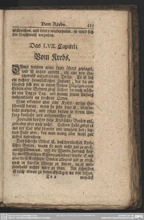 Das LVII. Capitel; Vom Krebs