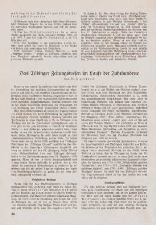 30-35 Das Tübinger Zeitungswesen im Laufe der Jahrhunderte