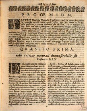 Quaestiones philos. de existentia et perfectionibus Dei