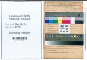Entnazifizierung Friedrich Stursberg , geb. 08.03.1898 ()