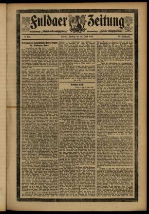 Erste Ausgabe vom Freitag, den 20. Juli 1906.
