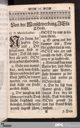 Von der Menschwerdung JEsu CHristi.