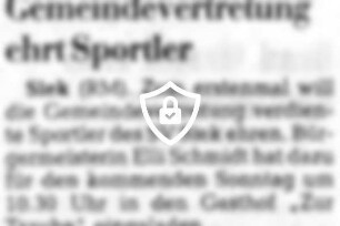 Gemeindevertretung ehrt Sportler