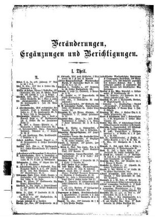 Veränderungen, Ergänzungen und Berichtigungen