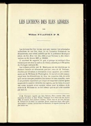 Les Lichens des Iles Azores
