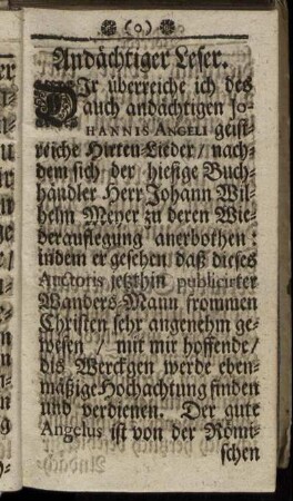 Andächtiger Leser.