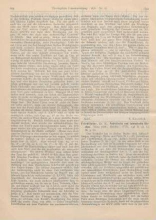 604-606 [Rezension] Friedländer, M., Patristische und talmudische Studien
