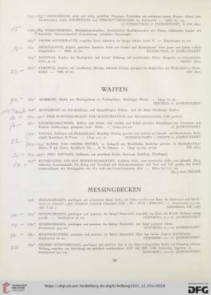 Messingbecken (Nr. 678-692)