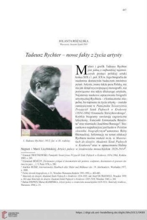 75: Tadeusz Rychter - nowe fakty z życia artysty