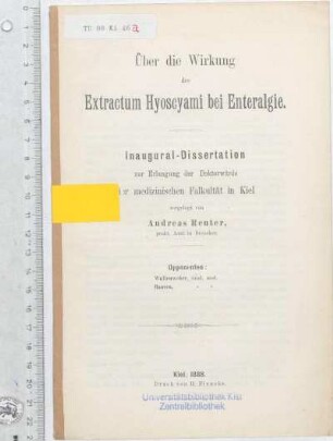 Über die Wirkung des Extractum Hyoscyami bei Enteralgie
