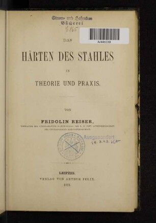 Das Härten des Stahles in Theorie und Praxis