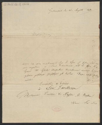 Brief an B. Schott's Söhne : 26.08.1824