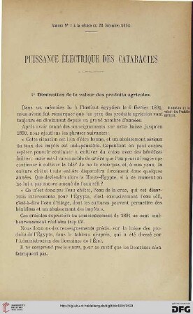 3.Ser. 5.1894: Puissance électrique des cataractes