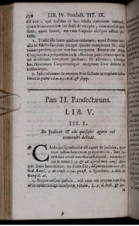 Pars II. Pandectarum. Lib. V