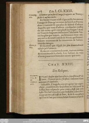 Chap. XXIII. Des Reliques.
