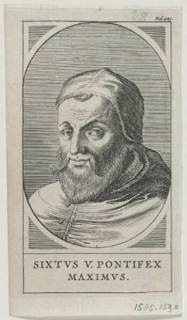 Bildnis des Sixtvs V. Pontifex Maximvs