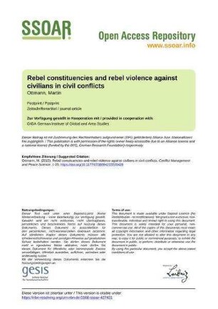 Rebel constituencies and rebel violence against civilians in civil conflicts