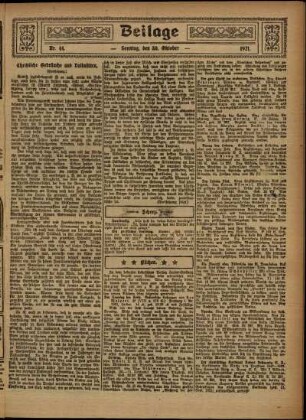 Zweite Ausgabe vom Sonntag, den 30. Oktober 1921.