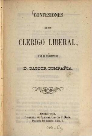 Confesiones de un clerigo liberal