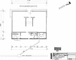Reutlingen Hbf: Nebengebäude Frisörgebäude Grundriss mit Entwässerung