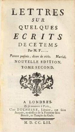 Lettres sur quelques ecrits de ce tems, 2