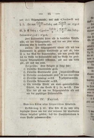 IV. Kapitel. Von den Ecken oder körperlichen Winkeln.
