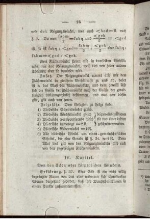 IV. Kapitel. Von den Ecken oder körperlichen Winkeln.