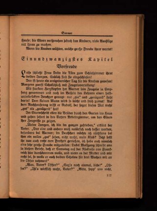 Einundzwanzigstes Kapitel Vorfreude