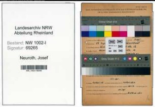 Entnazifizierung Josef Neuroth , geb. 25.09.1899 (Arbeiter)