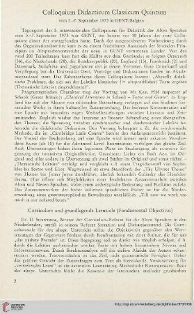 16: Colloquium Didactisum Classicum Quintum : vom 3.-7. September 1973 in Gent/Belgien
