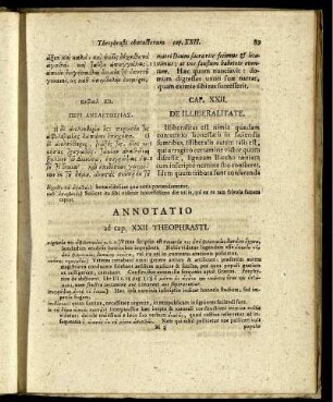 Annotatio ad Cap. XXII Theophrasti.