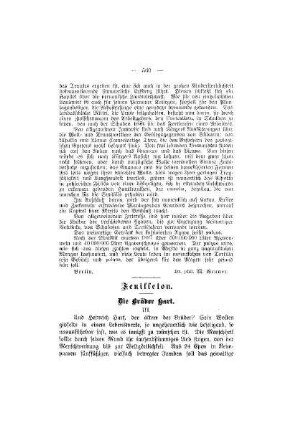 Feuilleton : Die Brüder Hart